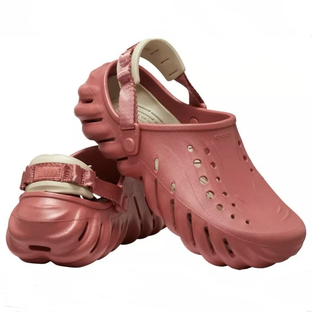 Crocs Strawberry Wine Echo Clog Shoes Slide On Sandals Summer Women’s Size 7 NEW