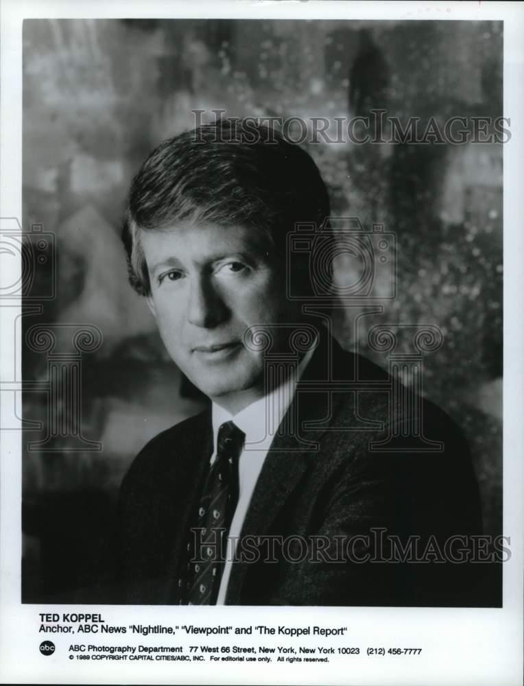 1989 Press Photo Ted Koppel, News Anchor for 