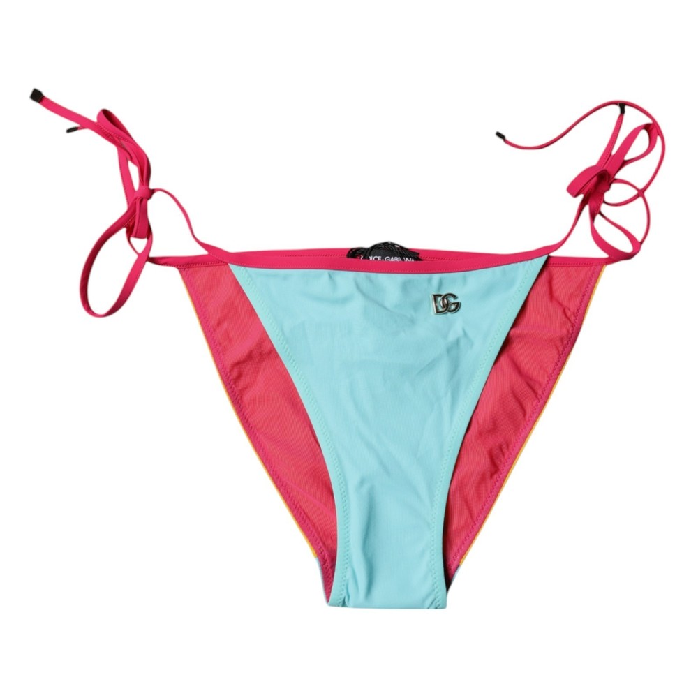 DOLCE & GABBANA Swimwear Multicolor Logo Swimsuit Bikini Bottom IT4 / L 440usd