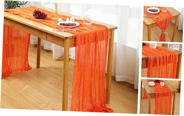 2 Pcs Cheesecloth Table Runner, 10Ft x 35