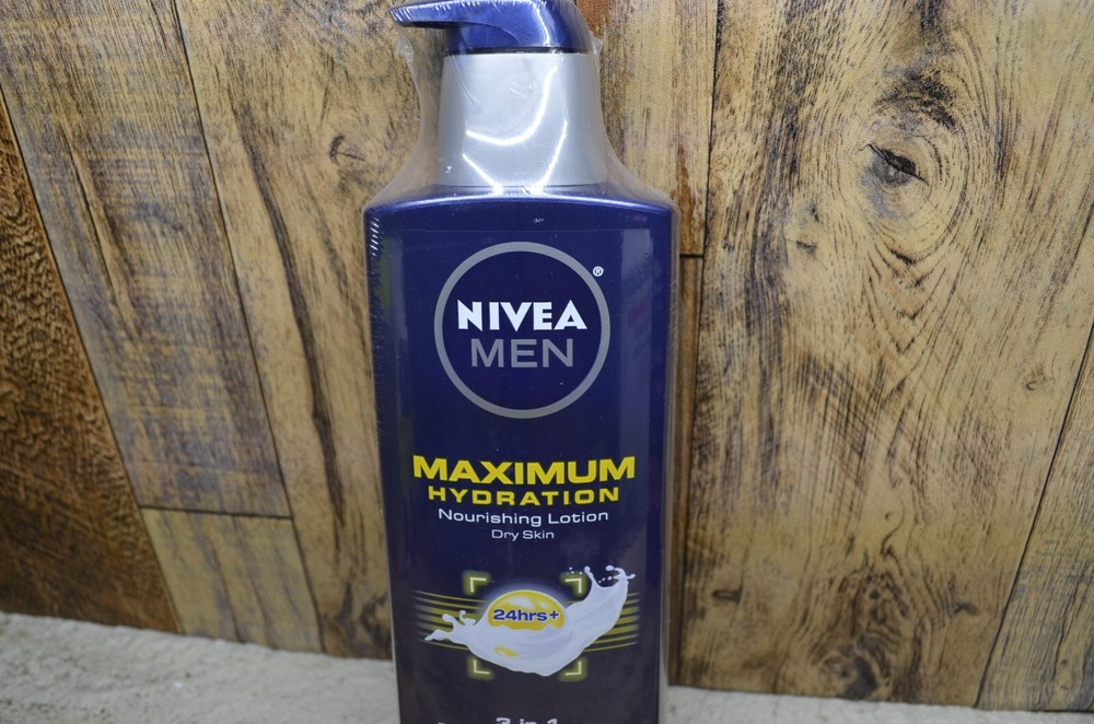 NIVEA Men Maximum Hydration 3-in-1 Lotion for Body Face Hands 16.9 oz