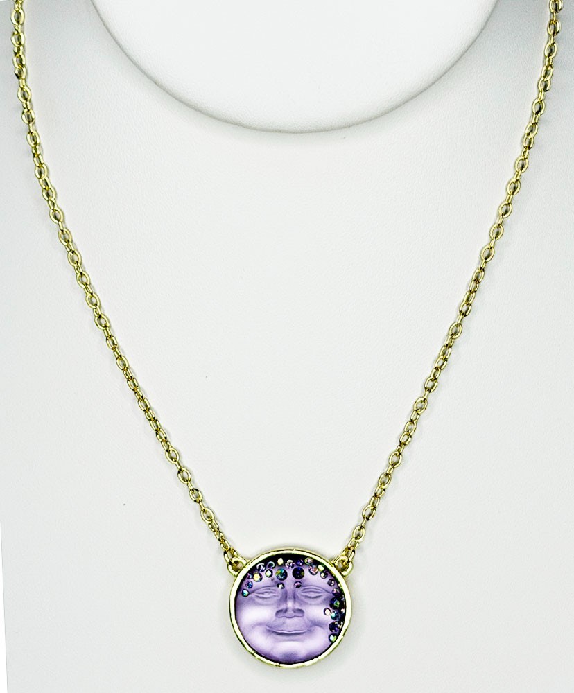 Kirks Folly Goddess Seaview Moon Necklace goldtone