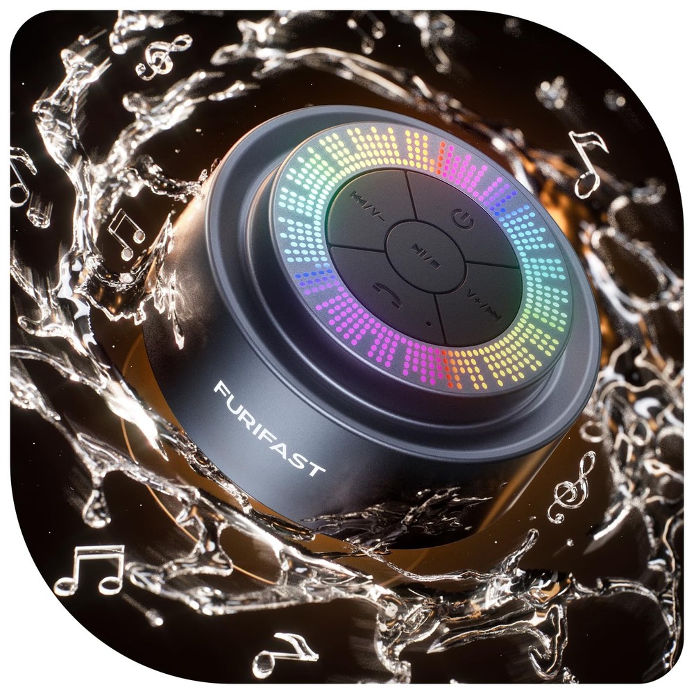 Bluetooth Shower Speaker, Portable Waterproof Speaker with Suction Cup, Small...