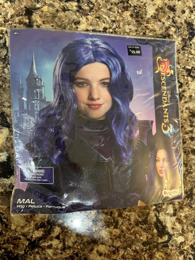 Disguise Disney Descendants 3 Mal Wig Purple Halloween Costume Accessory New