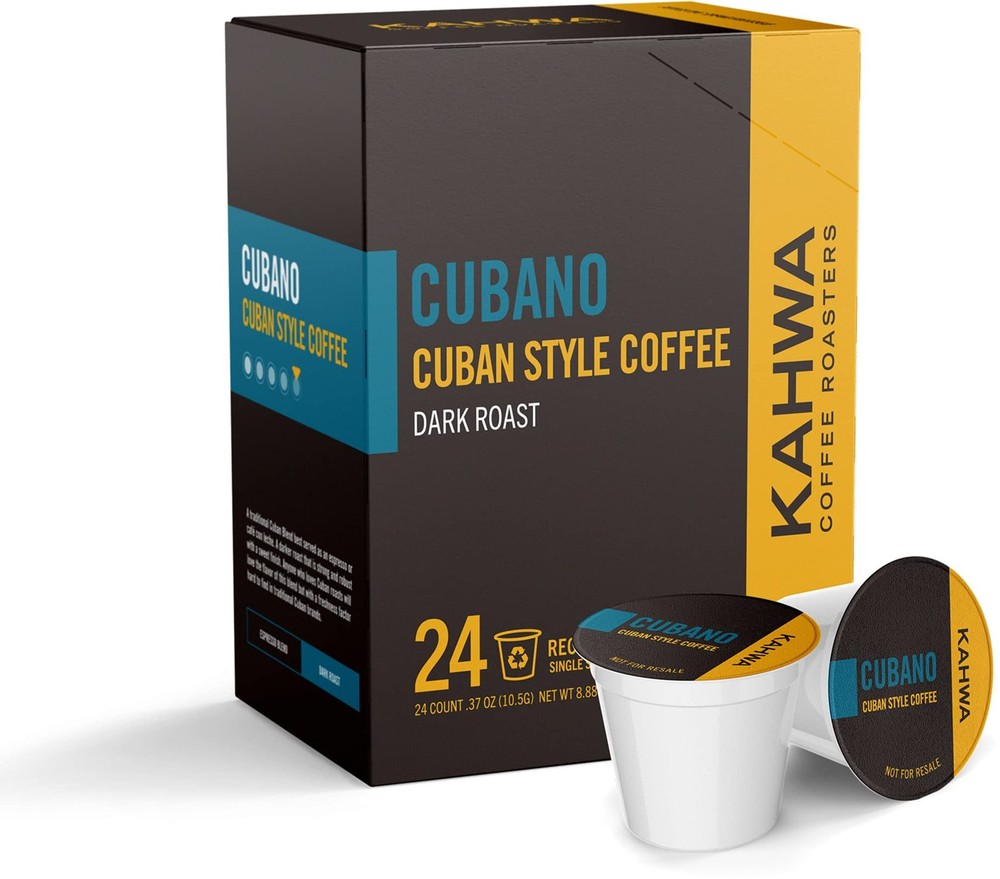 Kahwa Coffee Cubano, Cuban Coffee, Dark Roast Blend, Single-Serve Coffee Pods...