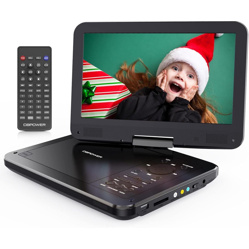 12-Inch Portable DVD Player with Swivel Screen and 5-Hour Battery