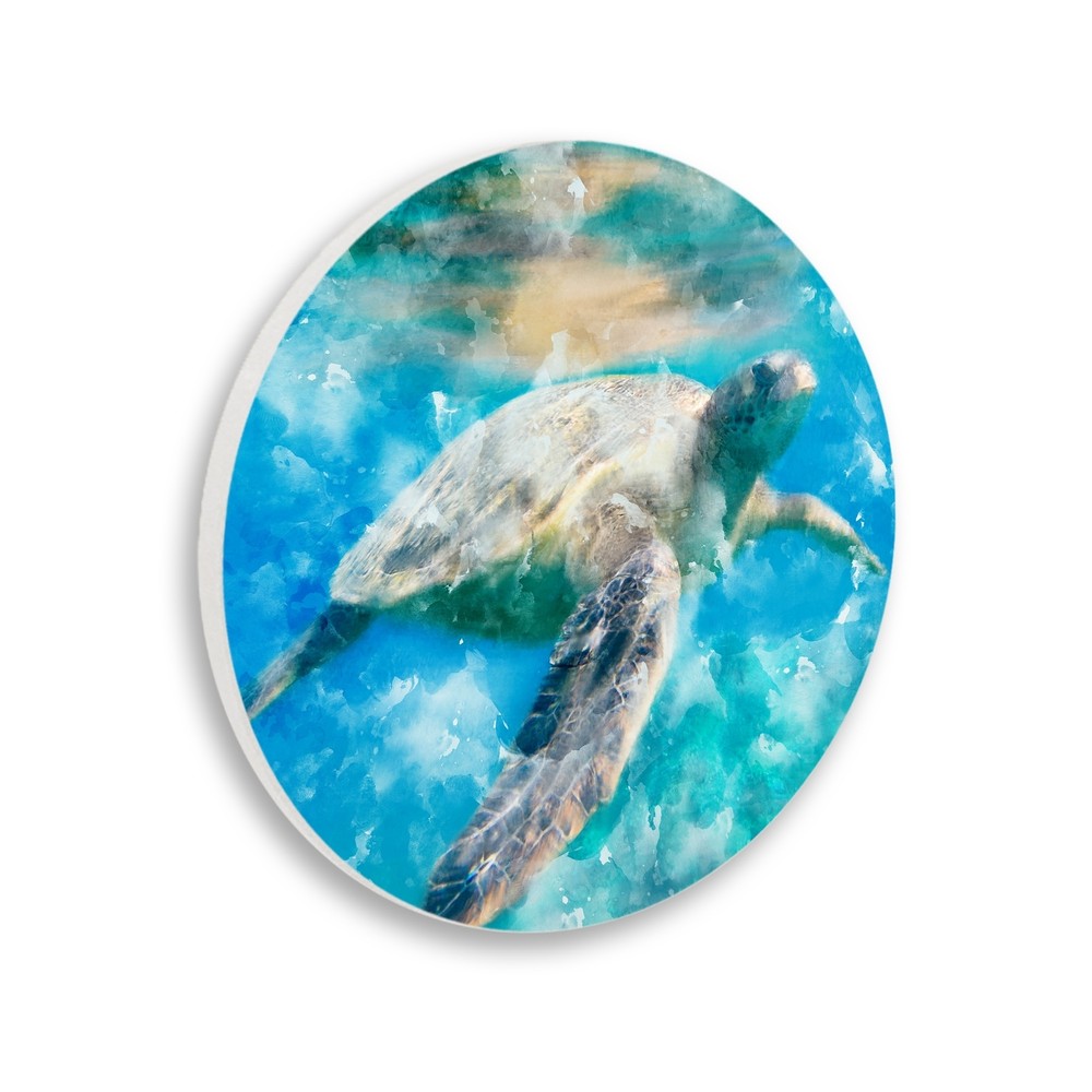 Stupell Swimming Sea Turtle Aquatic Reptile Design, 12 x 12,