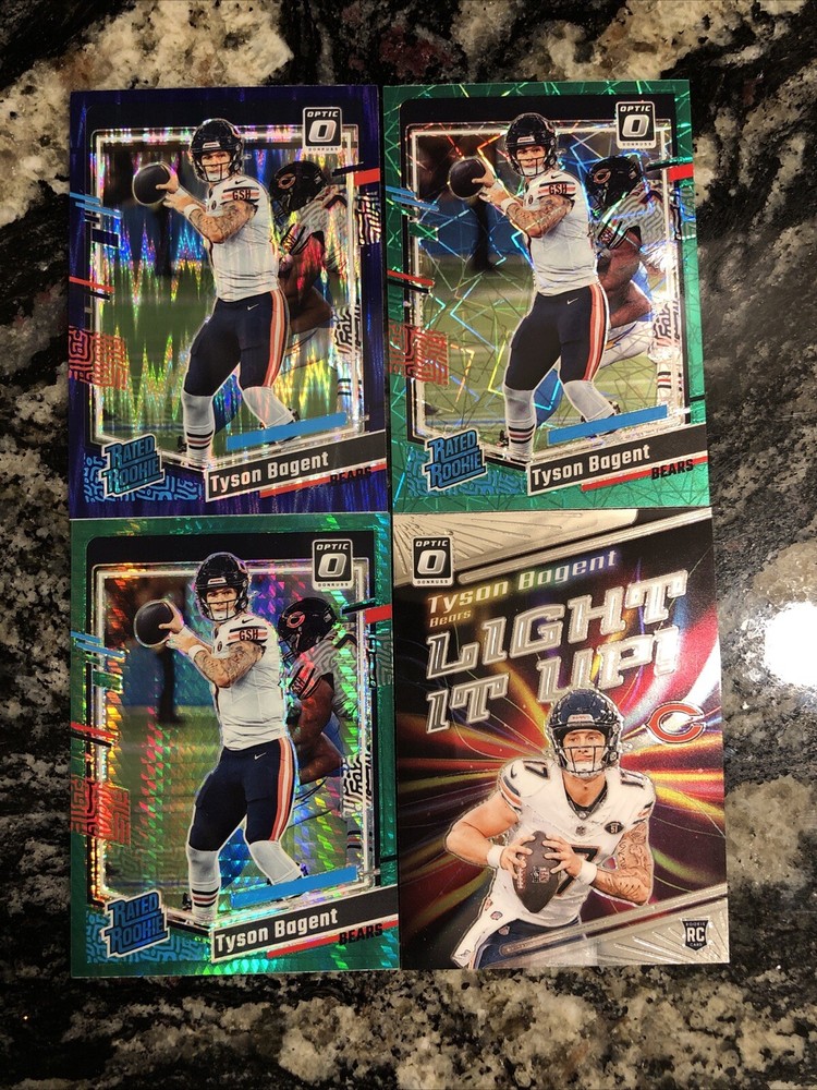 2023 Donruss Optic Bears Tyson Bagent Rated Rookie Card - Lot of 4 Must-Have Collectibles for Fans