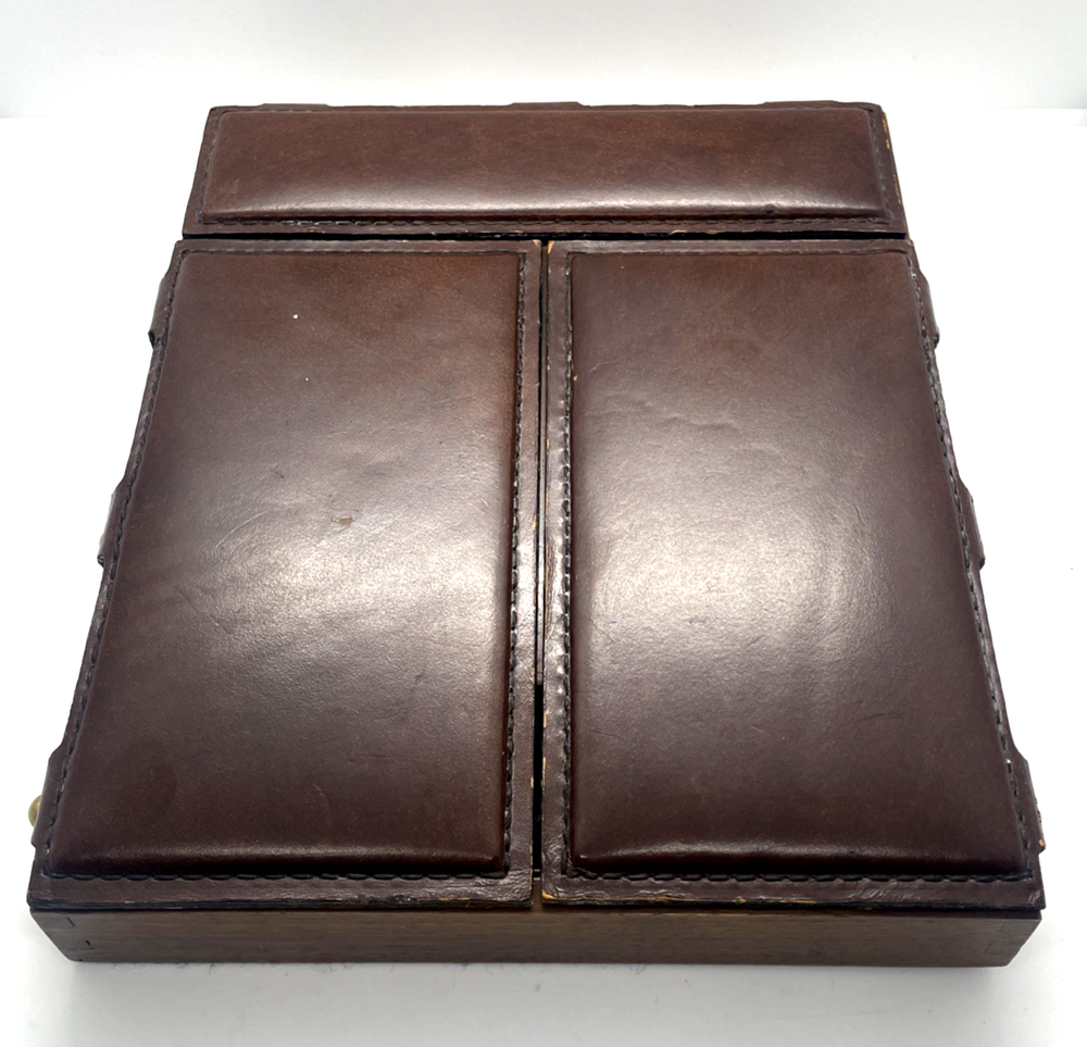 Bosca Hand-Stained Top-Grain Leather and Wood Valet Box