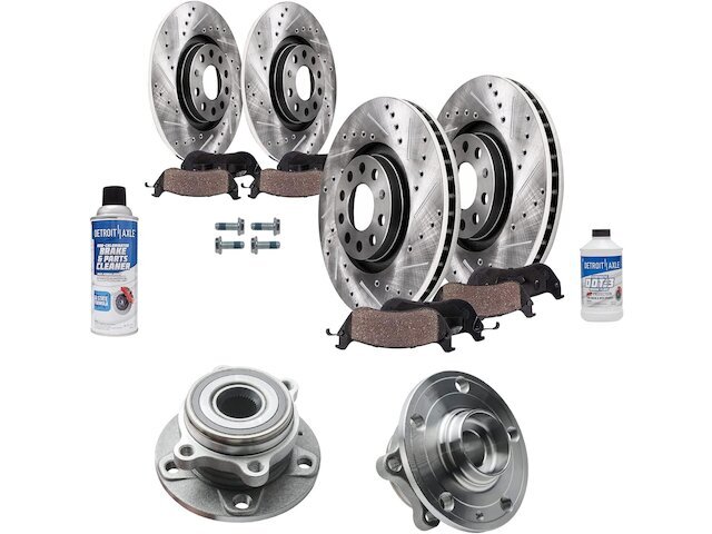 For Passat Brake Pad and Rotor and Wheel Hub Kit Detroit Axle 22225VJXF