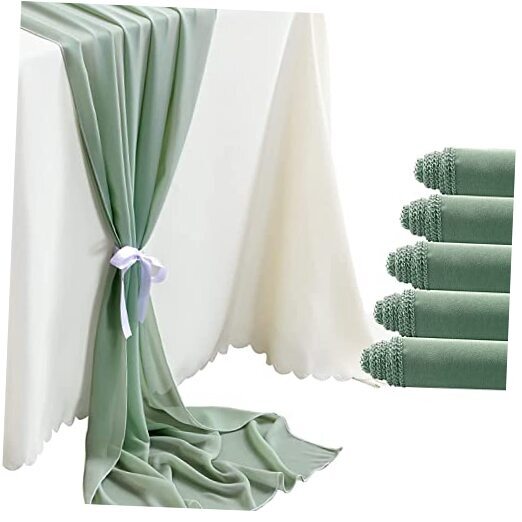 Pack Chiffon Table Runner 10Ft Wedding Table Runner 29x120 Inches 5 Sage Green