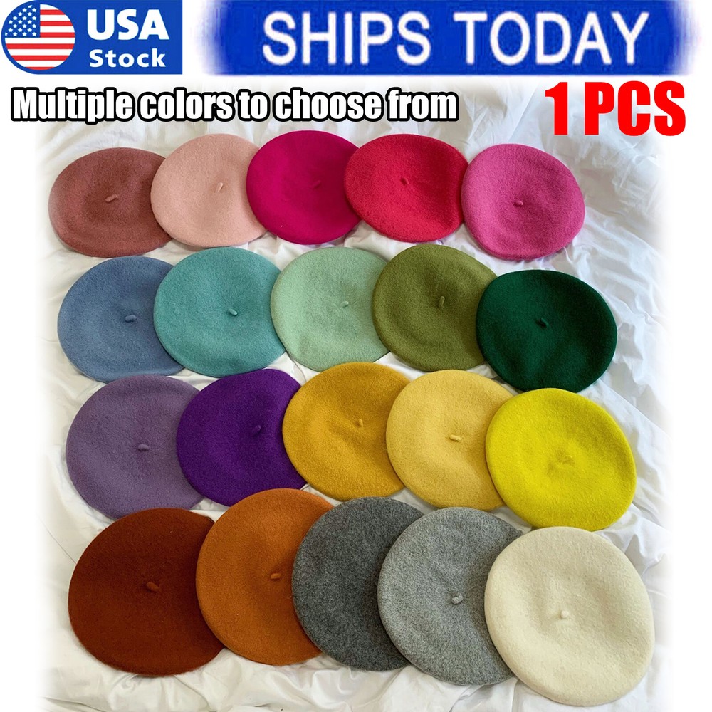 Women Casual Beanie Wool Beret Classic Elegant French Style Solid Color Hat