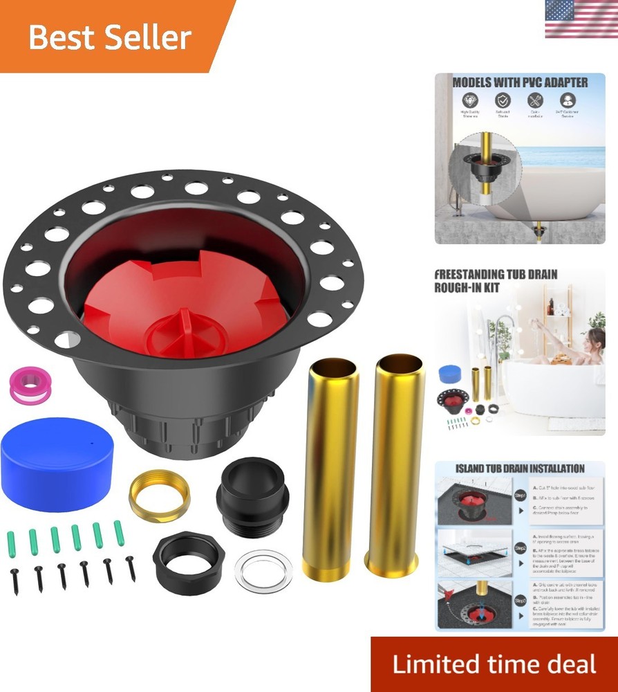 Durable PVC Freestanding Tub Drain Kit for Effortless Installation and Safety