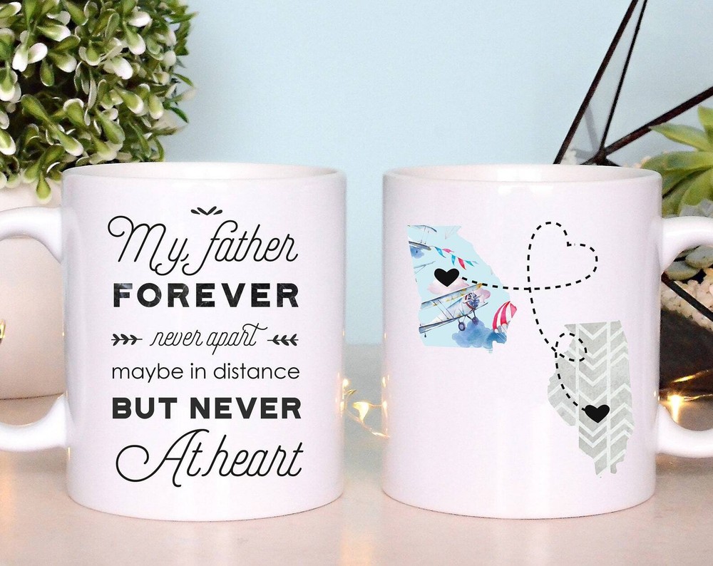 Fathers Day Gift Father Long Distance Mug Papa Moving States Mug Dad Mug For-image