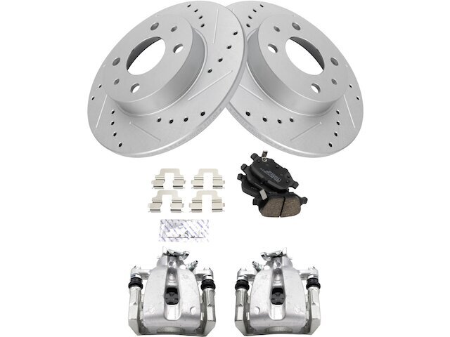 Rear TRQ Brake Pad Rotor and Caliper Set fits Fiat 500 2012-2017, 2019 61QXKJ