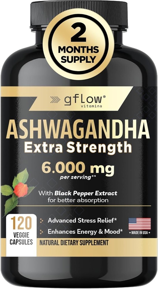 Ashwagandha Supplements - ashwagandha Powder Capsules Extra Strength 6000mg