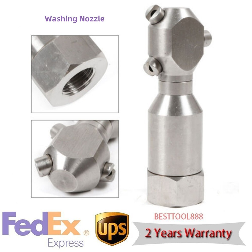 3 Jet 1/2'' Pressure Tank Washer Drain Sewer Cleaning Pipe Jetter Rotary Nozzle