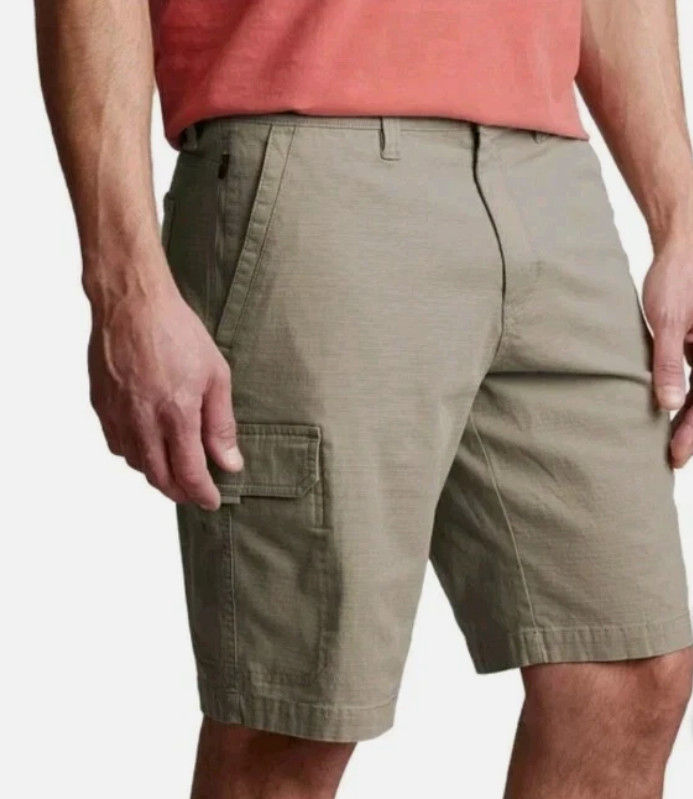 Copper & Oak Men’s Cargo Shorts Flex Waist Stretch Cotton Casual Tan Size 36