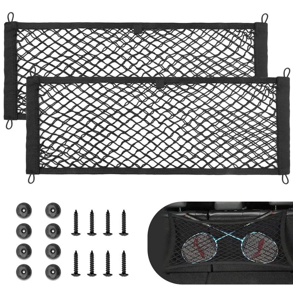 2-Pack Universal Elastic Cargo Net for Car RV Trunk Storage