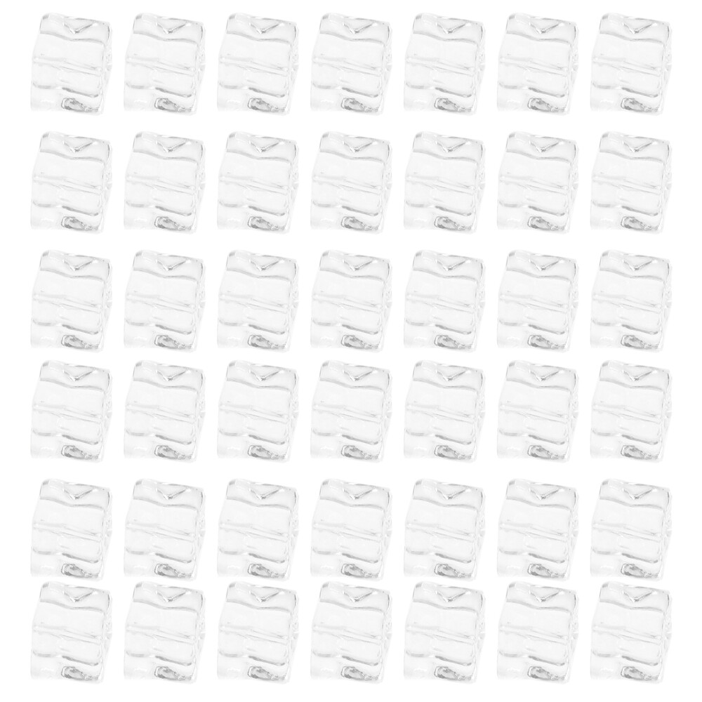 50 Pcs Ice Cubes Reusable Transparent Plastic Pellets Washable DIY