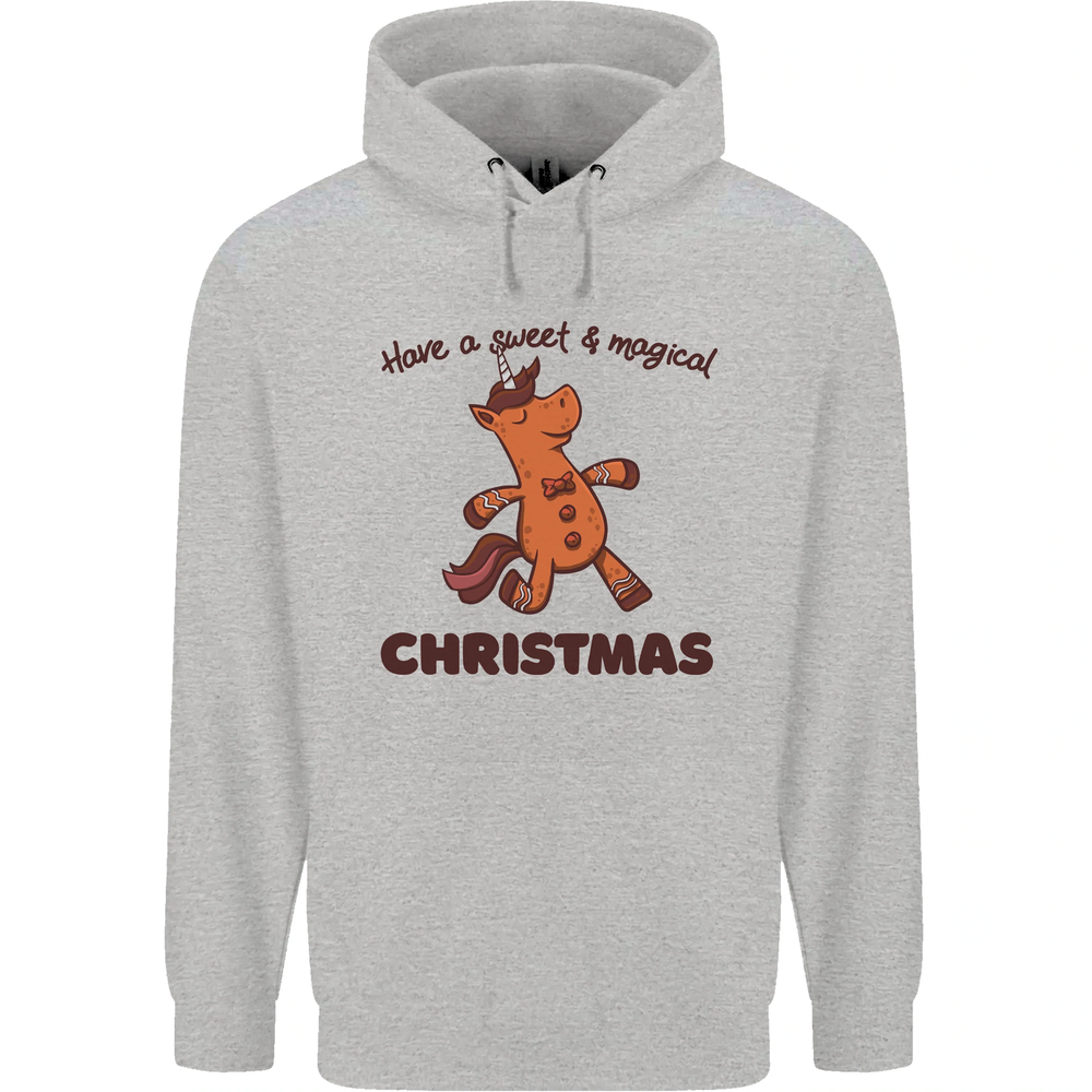 Gingerbread Man Unicorn Christmas Mens 80% Cotton Hoodie