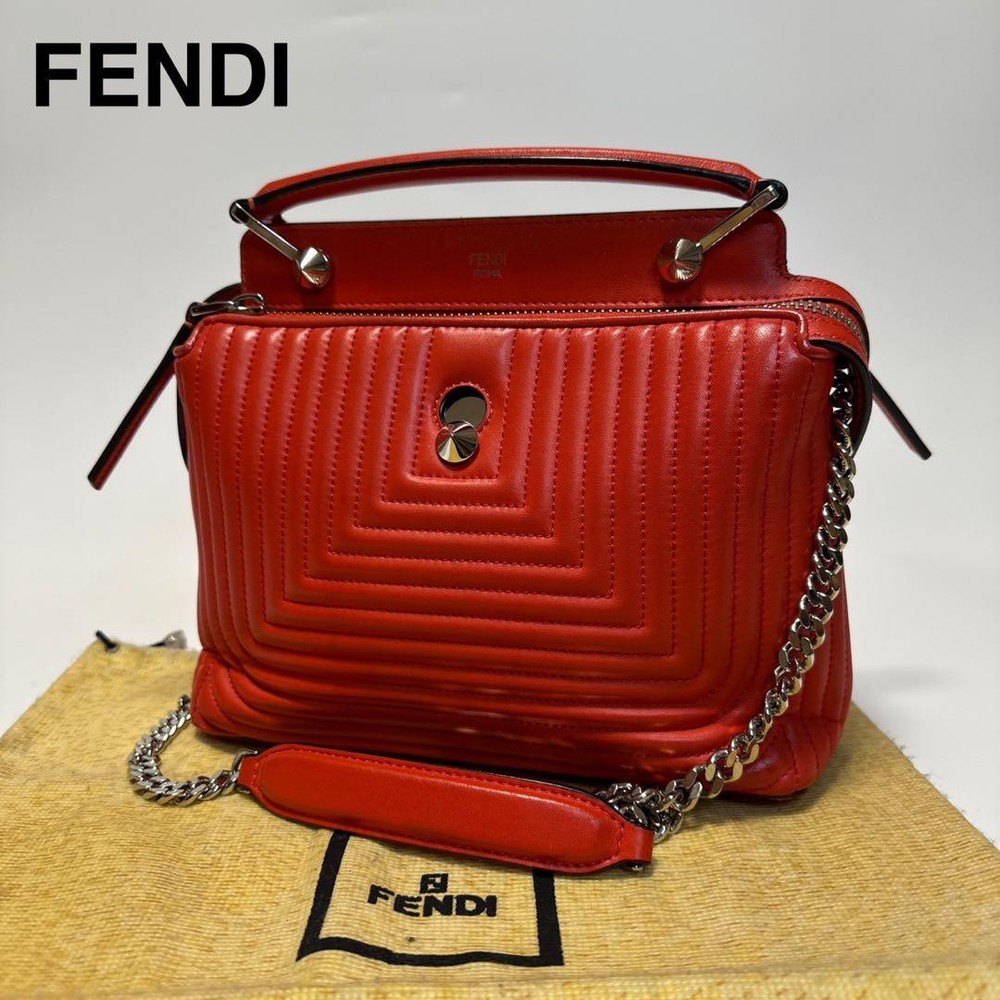 FENDI Authentic Red Leather Shoulder Bag G02202893