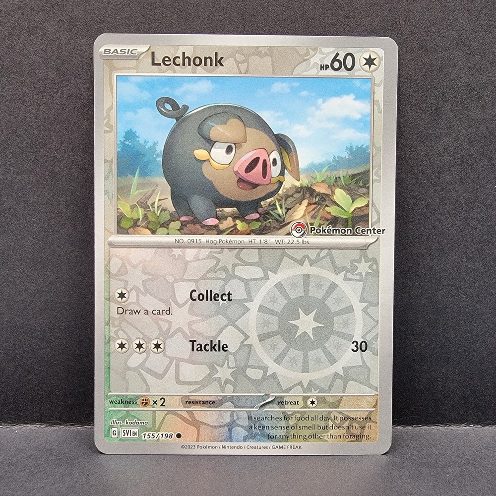 Lechonk 155/198 Pokemon Center Stamped Reverse Holo Pokemon Scarlet & Violet