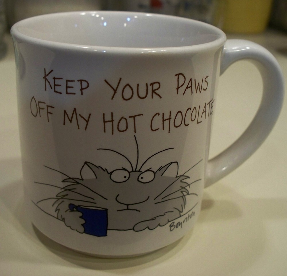 Vintage Sandra Boynton Cat Mug - Keep Paws Off My Hot Chocolate