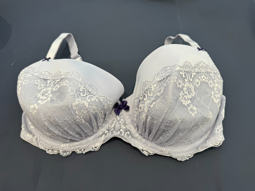 George Bra Underwired Padded Lace Detail Full Cup Bra Size 38G Light Blue