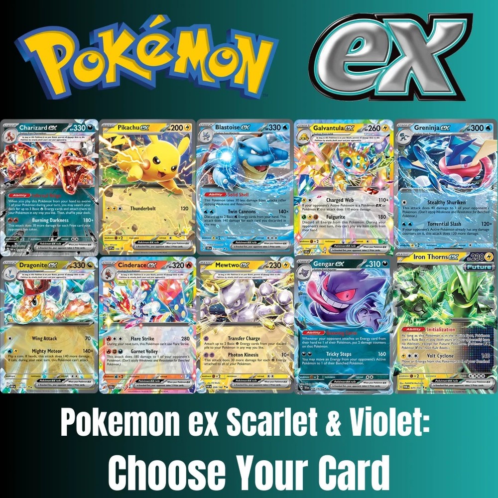 Pokemon ex Choose Your Card! Double Rare SV English Near Mint Huge Selection