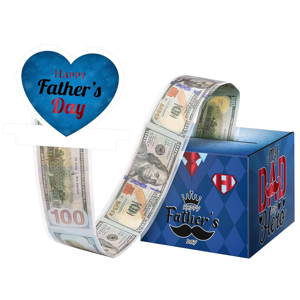 Jaywayang Father's Day Money Box for Gift, Surprise 1 Count (Pack of 1), Blue