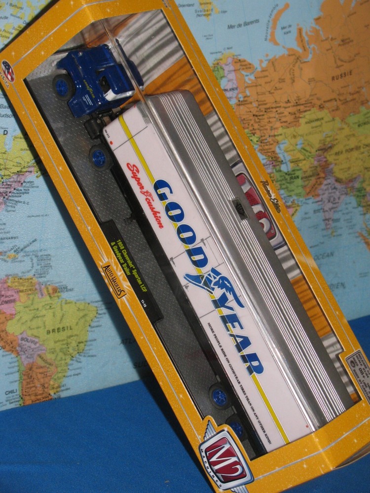 M2 MACHINES 1958 CHEVROLET SPARTAN LCF & GOOD YEAR TRAILER **BRAND NEW & RARE**-image