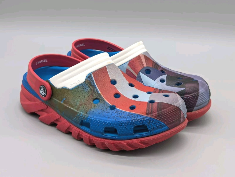 Crocs Duet Max Dual Comfort X Marvel Captain America Clogs Shoes Size M5 W7