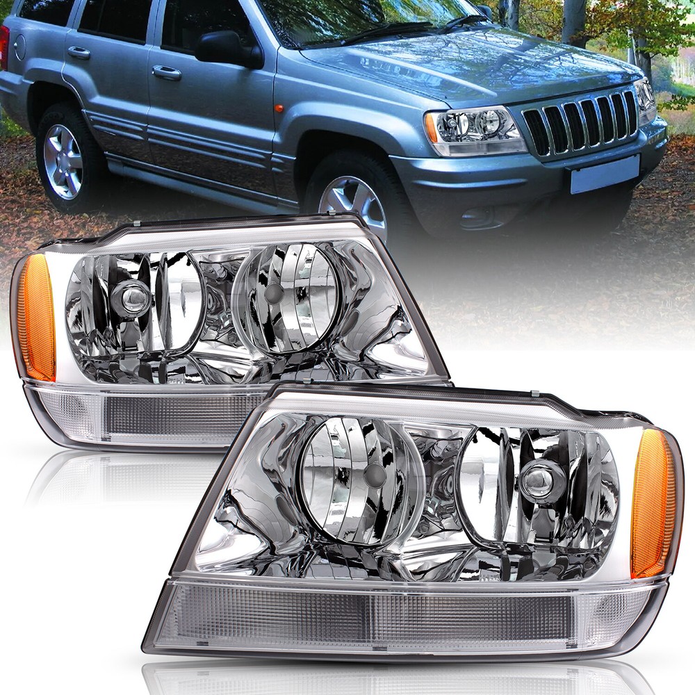 For 1999-2004 Jeep Grand Cherokee lamp Halogen Headlights Assembly