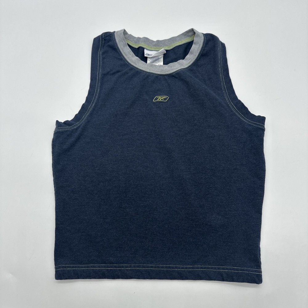 Reebok Tank Top Women XL Blue Logo Embroidered…#22500