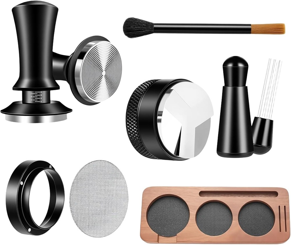 7 Pcs 54mm Espresso Tamper Tools Accessories Kit for Coffee WDT Tool Accessories