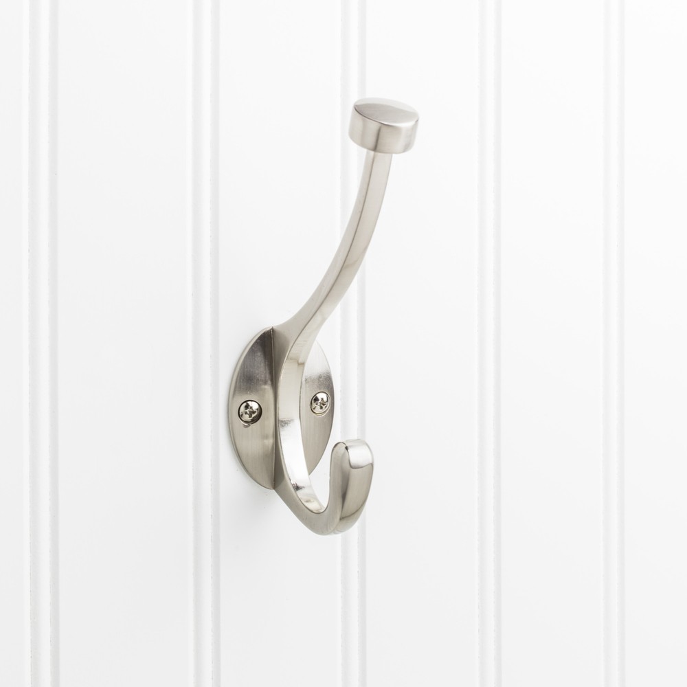 Elements Wall Double Hook, Satin Nickel-image