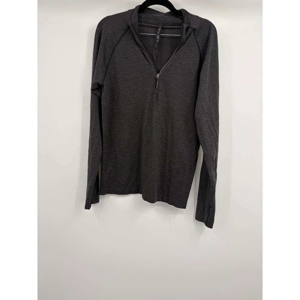 Lululemon Men's Dark Gray Quarter Zip Long Sleeve Athletic Top Size M