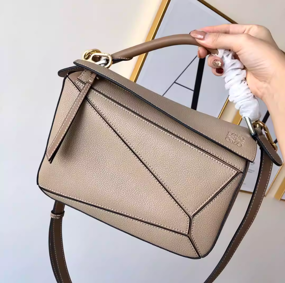 Loewe Puzzle Bag Small Tan Pebbled Leather Shoulder Crossbody