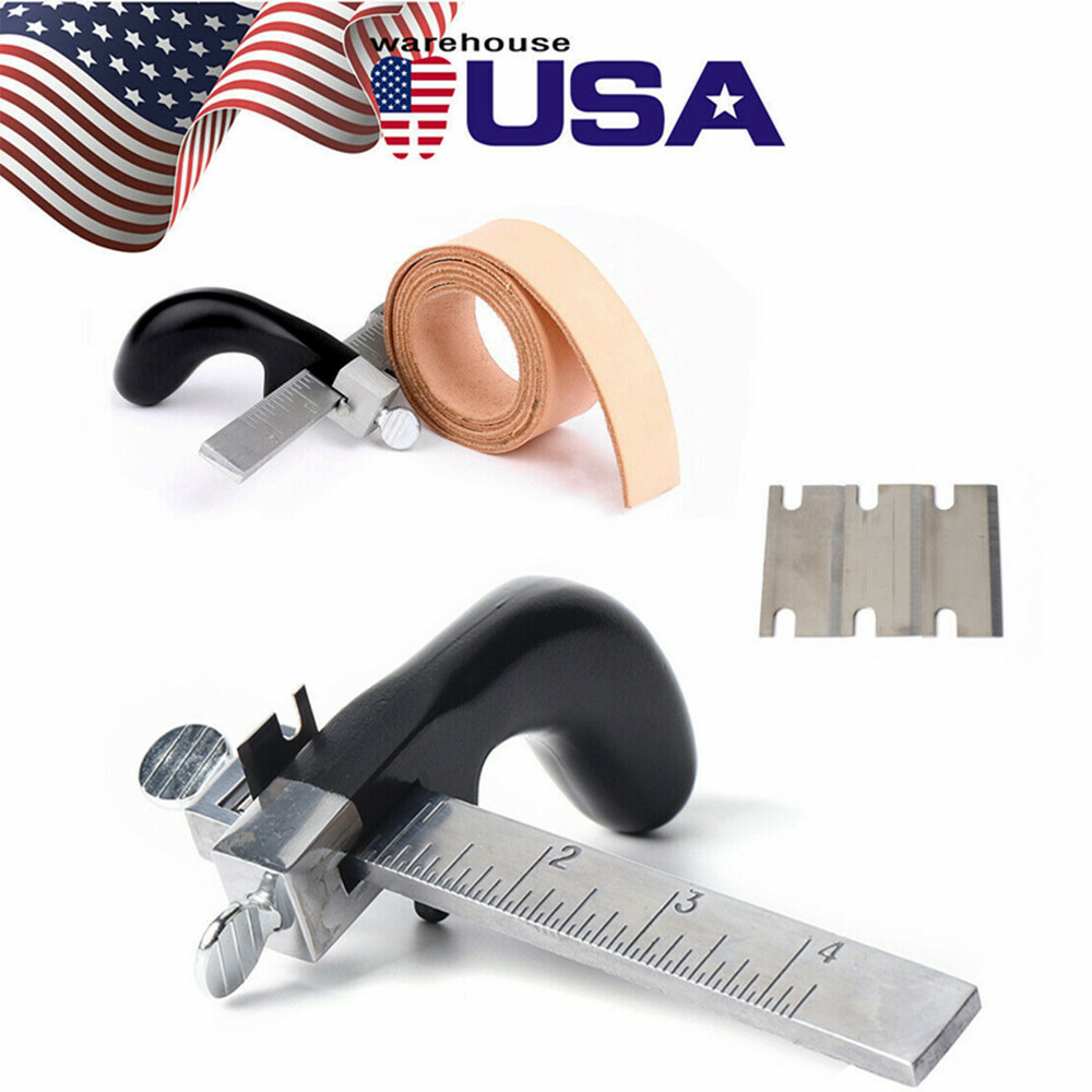 Pro Leather Strap Cutter Draw Gauge Leather Craft Splitter Belt Skiver Tool USA