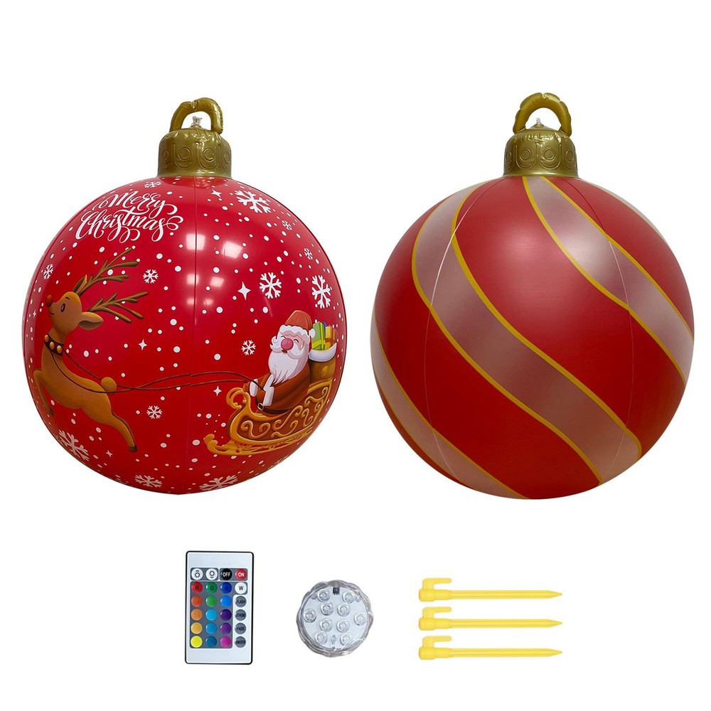 Light up Inflatable Christmas Ball 24 Inch Light up Giant Christmas PVC top sale-image