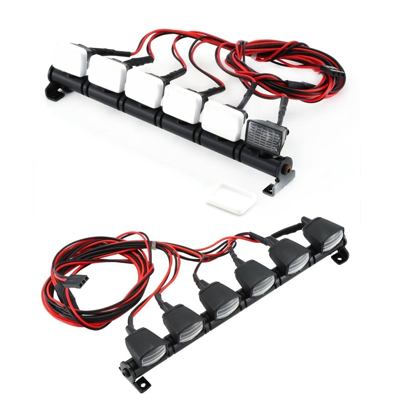 Car LED Roof Lamp Lights Bar with Black Cover for SCX10