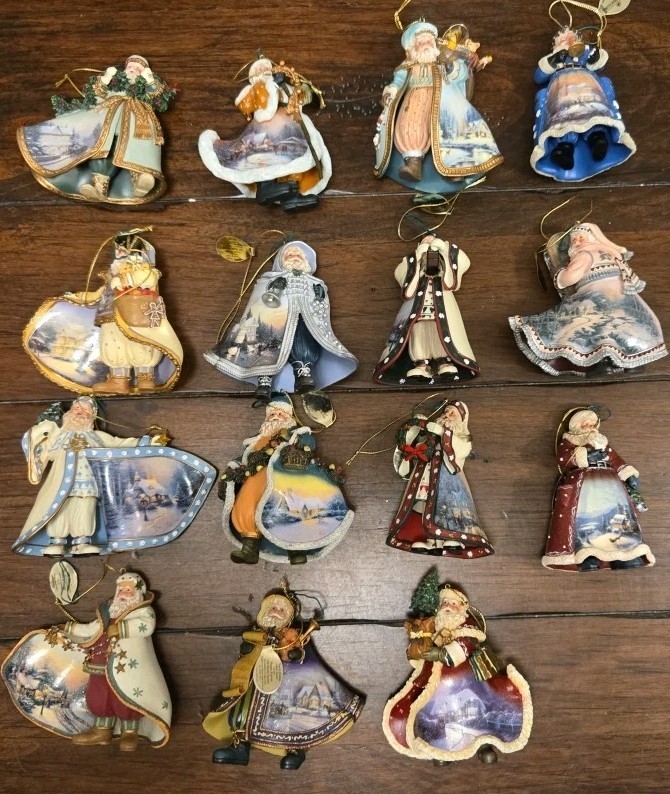 Thomas Kinkade Old World Santas Set Of 15 Ornament Collection Ashton Drake