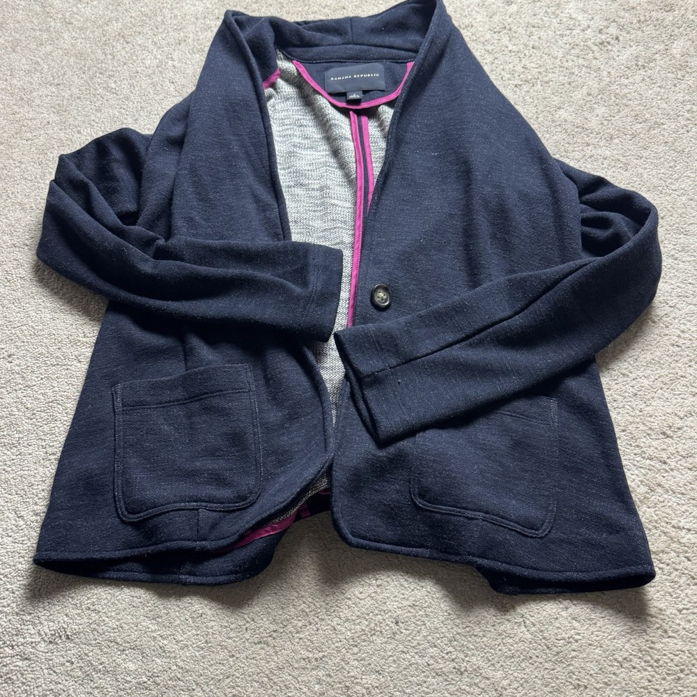 Banana Republic Womens Blue Button Cardigan Sweater Jacket Size Small
