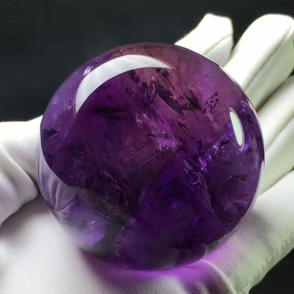 54.6mm Natural amethyst sphere quartz polished CRYSTAL ball Reiki energy