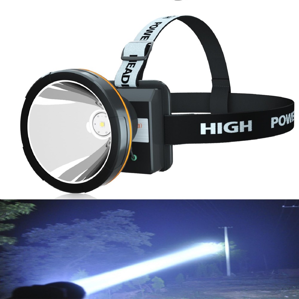 Odear Super Bright Headlamp Rechargeable LED Spotlight with Battery Powered for