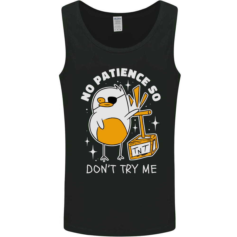 No Patience Anger Management Bird Funny Mens Vest Tank Top