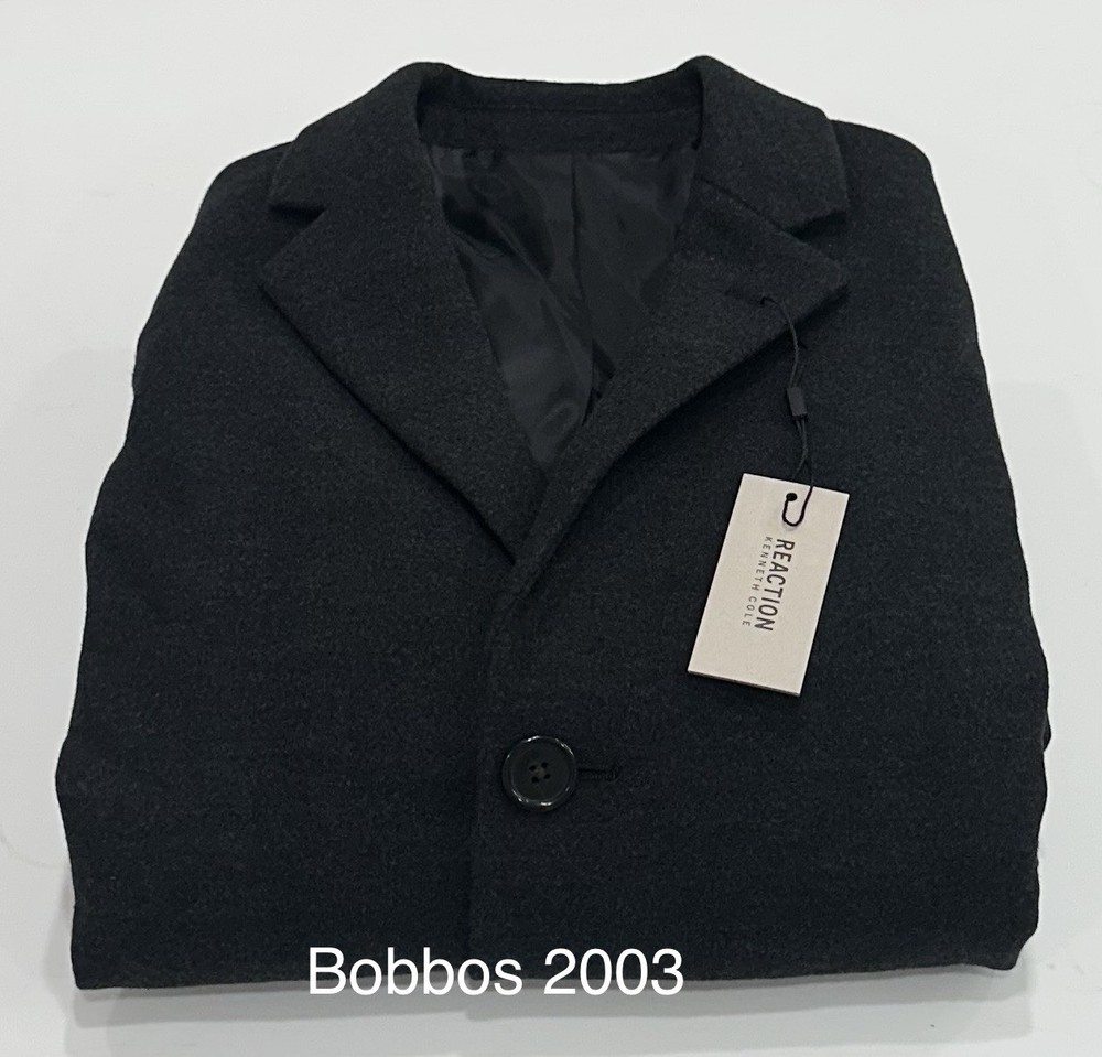 Kenneth Cole Reaction Men's Classic Overcoat Jacket, Gray, Size 40 Reg