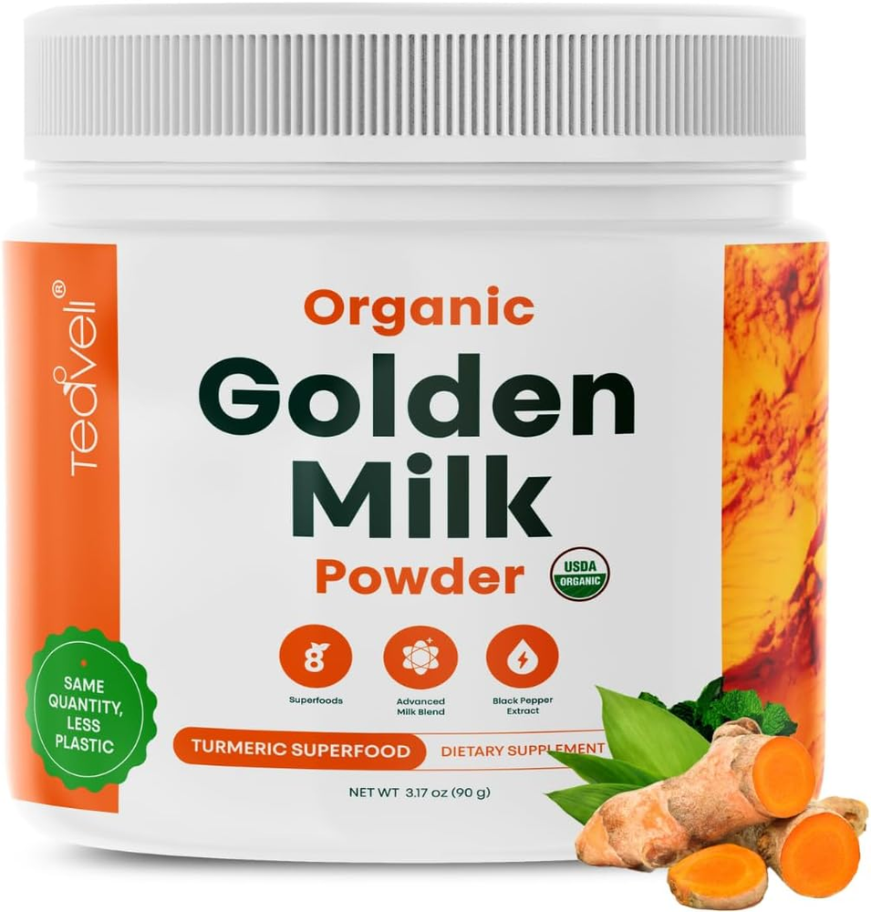 Organic Golden Milk Powder (Leche Dorada Organica) with Turmeric, Ginger, Curcum