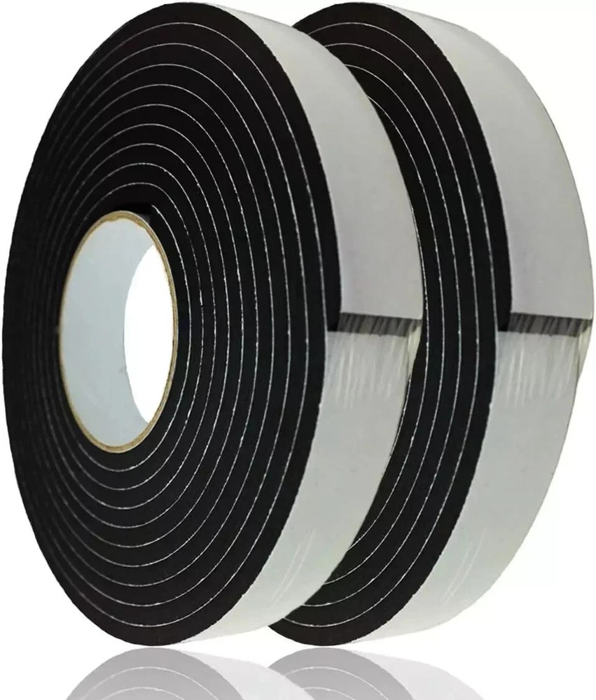 Adhesive Foam Tape Weather Strip 1/4 Inch Thick x 1 Inch Wide 2 Rolls Sticky